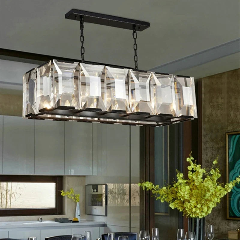 DecorBites™ Crystal Pendant Chandelier - Ideal for Living Room, Bedroom, Kitchen, or Wine Shop.
