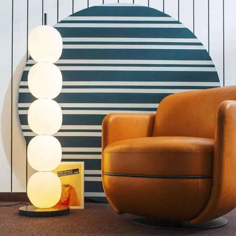 White Glass Floor Lamp