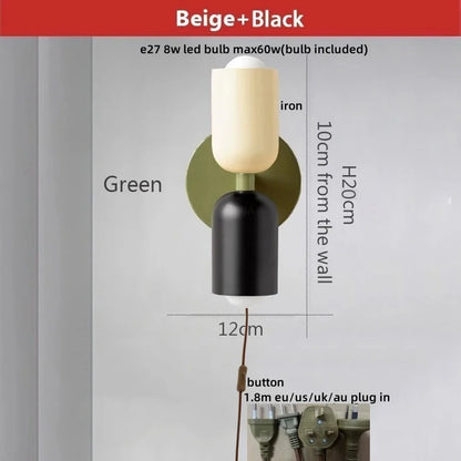 DecorBites™ LED Wall Lights Colorful Iron Double Heads Modern Bedside Lamp