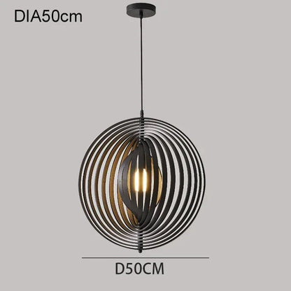 DecorBites™ Japanese Moon Pendant Light Wood Chandelier for Home Decoration