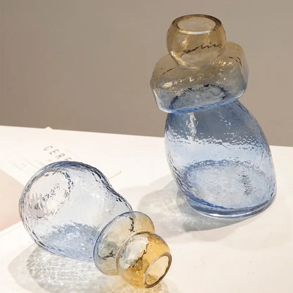 DecorBites™ Gourd Shape Gradient Glass Vase Irregular Rockery Terrarium Home Decoration
