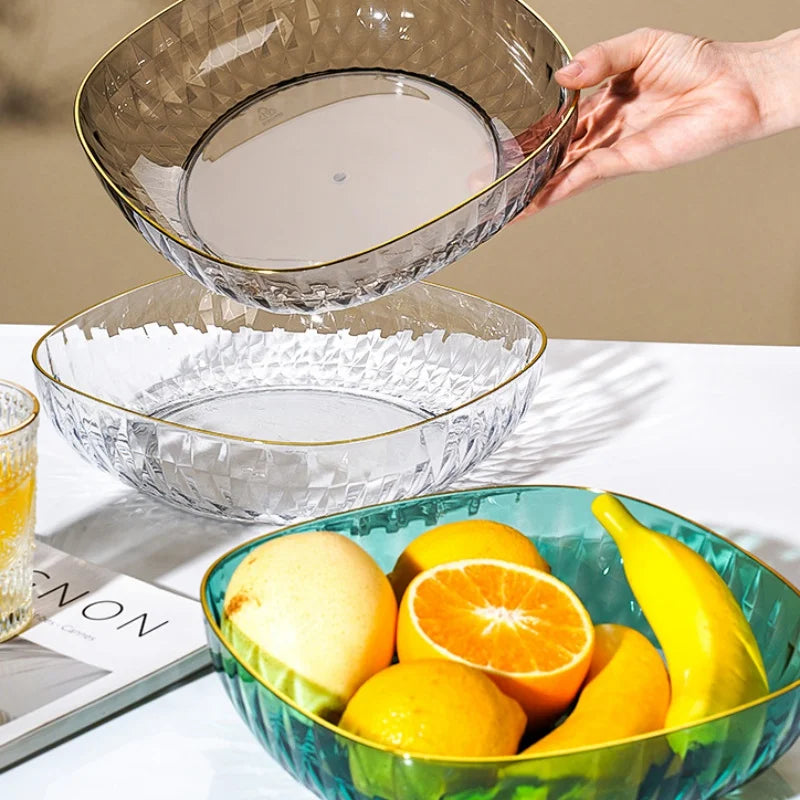 DecorBites™ Crystal Fruit Plate: Multipurpose Snack & Candy Storage Tray