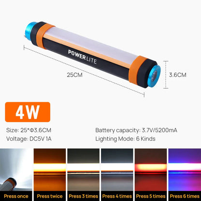 Linterna de camping LED DecorBites™: portátil, impermeable, recargable y magnética