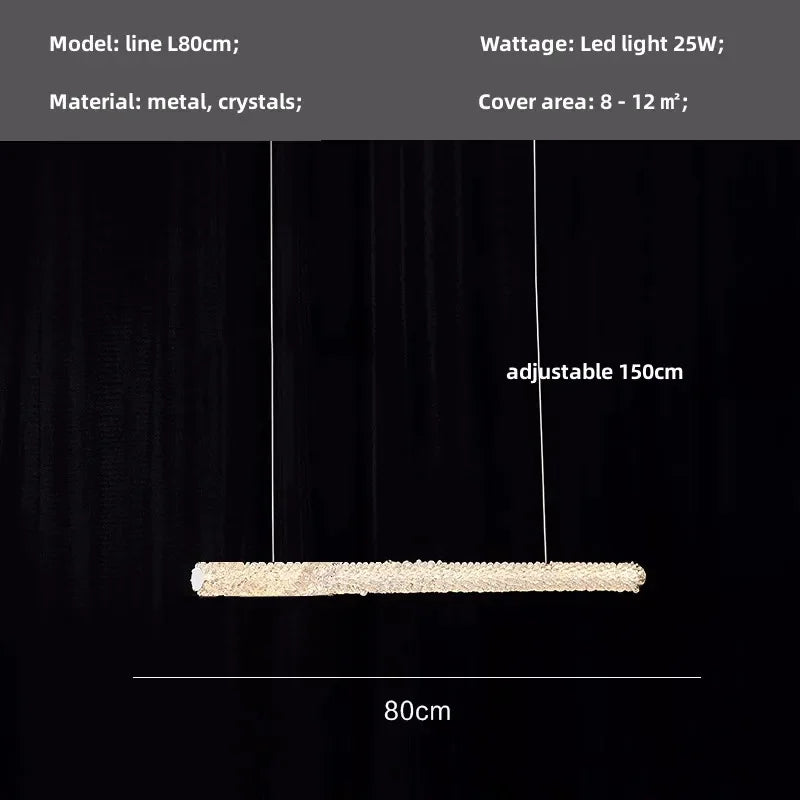 Lámparas colgantes DecorBites™ Crystals: Araña moderna regulable para sala de estar, comedor o dormitorio de lujo.