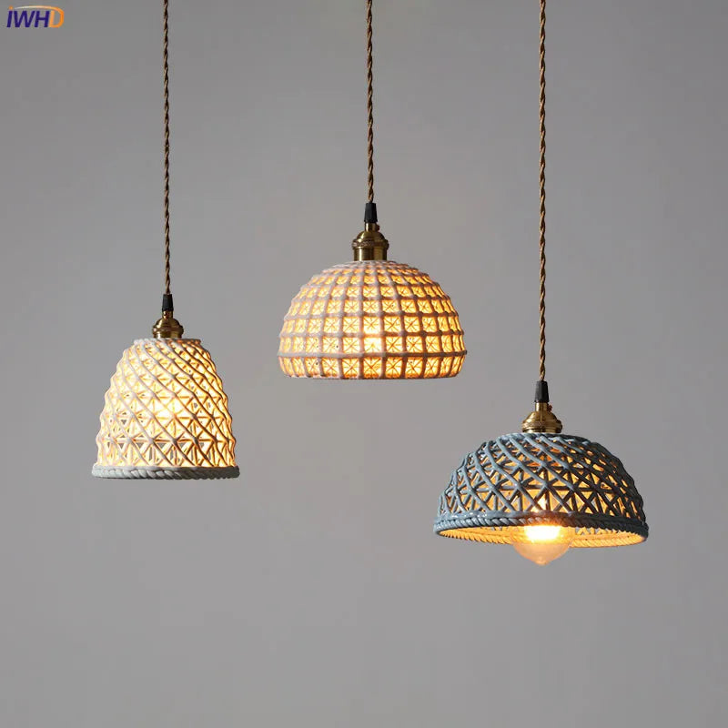 DecorBites™ Ceramic LED Pendant Lights: Modern Copper Hanging Lamp for Home Indoor Lighting