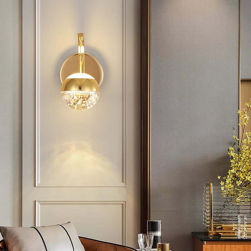 Gold Crystal Bubble Wall Sconce