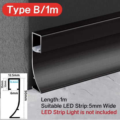 DecorBites™ LED Skirting Profile: Hidden Corner Recessed Aluminum Baseboard Light Strip