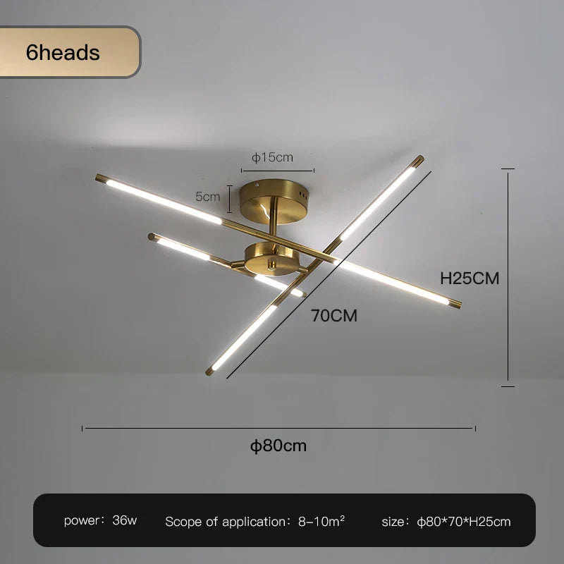 Decorbites™ Gold LED Deckenleuchter für Wohnzimmer Schlafzimmer Küche - Dimmbare Pendelleuchte