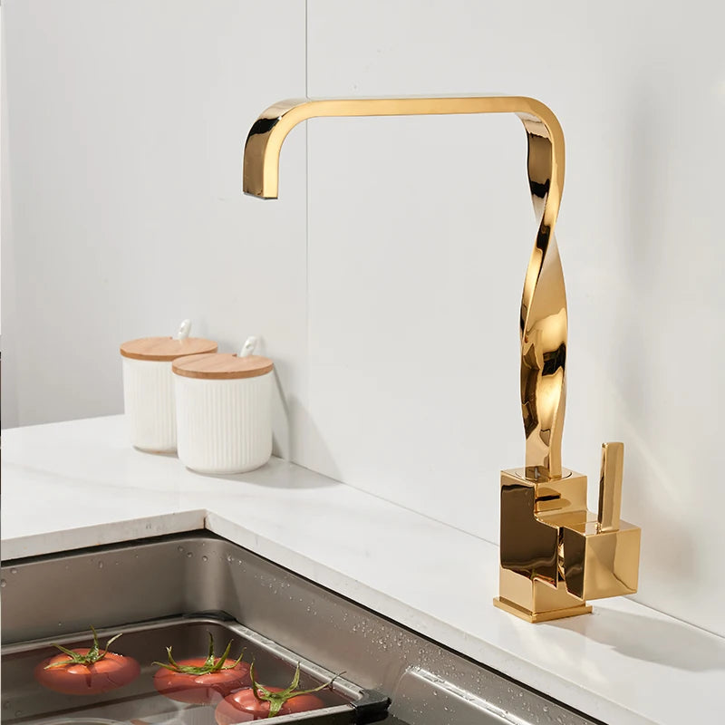 Gold Bathroom Basin Faucet Mixer
