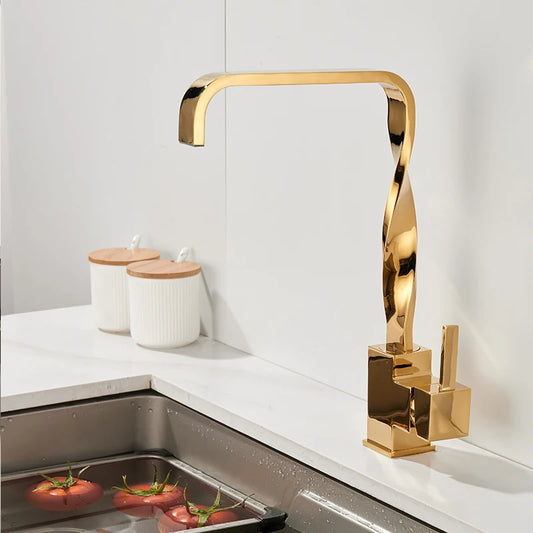 Gold Bathroom Basin Faucet Mixer