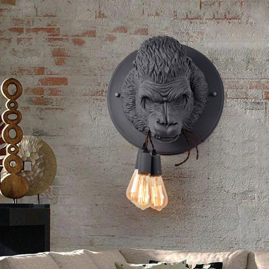 DecorBites™ Gorilla Resin Wall Lamp: Modern Retro Animal LED Home Decor Bedside Lighting