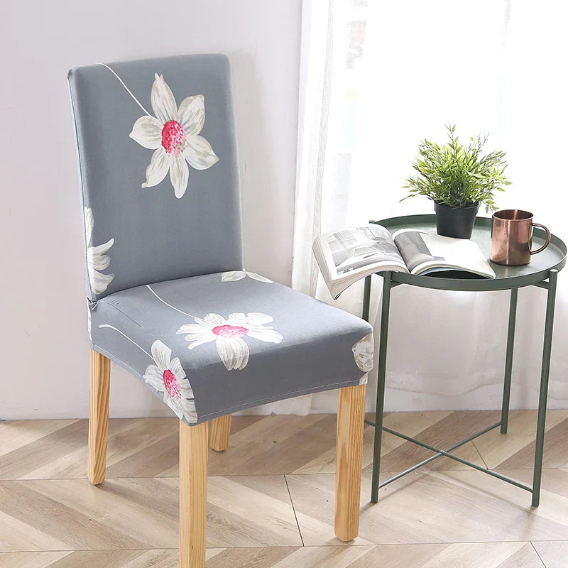 Decobites Stretch Print Chair Cover - Elastic Seat Slipcover