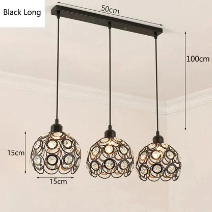 DecorBites™ Crystal Triple Pendant Lamp: Modern Nordic Design for Dining Room, Bedroom, Bar Counter