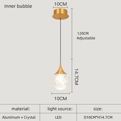 Lámpara de araña LED de cristal DecorBites™ para decoración de comedor e iluminación de isla de cocina