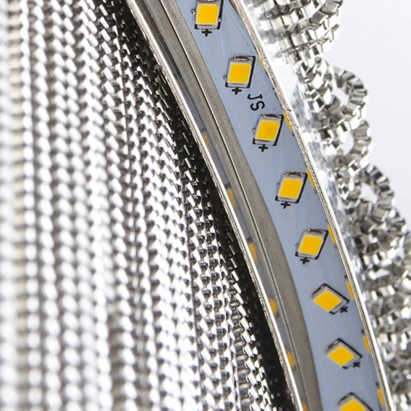 DecorBites™ Gold Chain Chandelier Pendant Light w/ Remote, Modern Tassel Design for Kitchen & Living Room