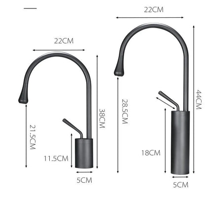 DecorBites™ Brushed Gold Basin Faucet Hot Cold Swivel Sink Water Crane