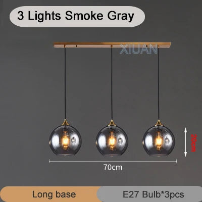 DecorBites™ Industrial Glass Pendant Light for Dining Table, Kitchen, Bar, Office - E27