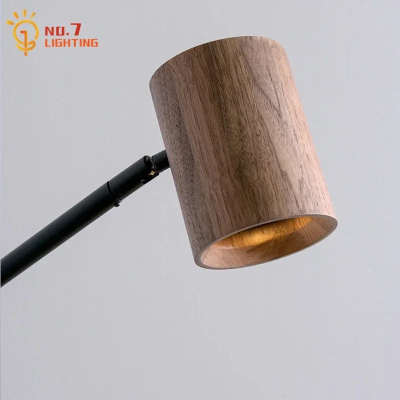 DecorBites™ Black Walnut Swing Arm Wall Lamp with Switch | Minimalist Design for Home Decor