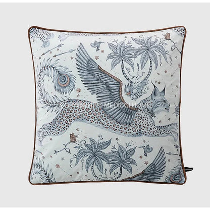 DecorBites™ Coral Lynx Velvet Cushion Cover: Luxury Mystical Animal Theme for Sofa