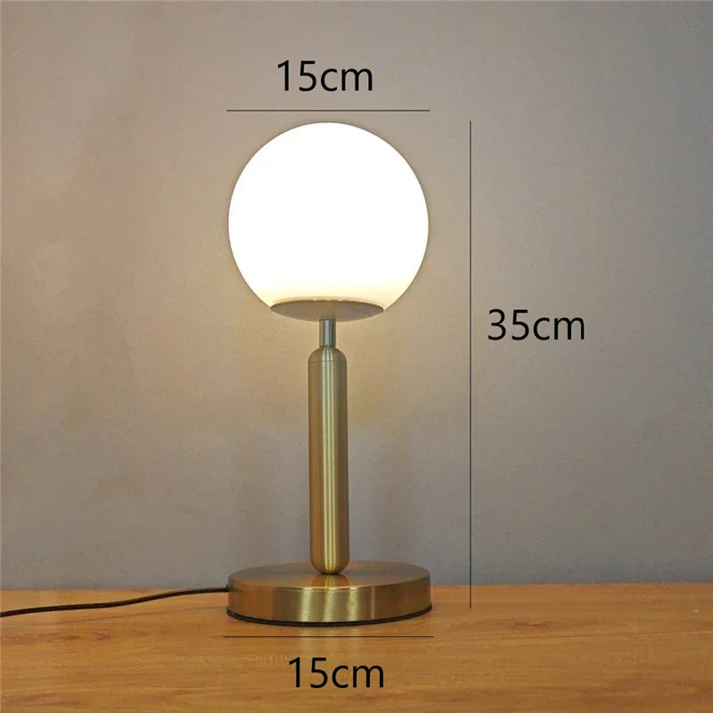 Lámpara de mesa DecorBites™ con bola de cristal para dormitorio, luz de escritorio LED con bombilla E27
