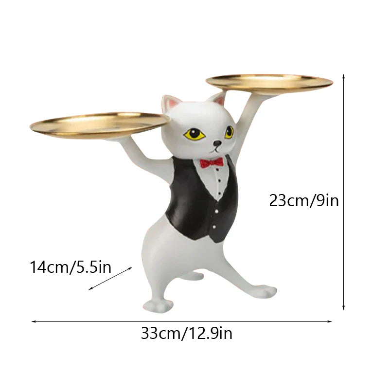 DecorBites™ Cat Figurines Storage Tray Key Holder Decoration Gift