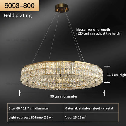 DecorBites™ Crystal Chandelier: Modern Luxury Lighting for Living Room, Restaurant, and Villa