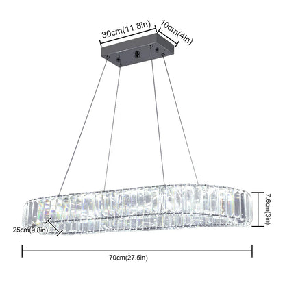 DecorBites™ Crystal Oval LED Chandelier: Nordic Design Pendant Light for Living, Bedroom, Hotel