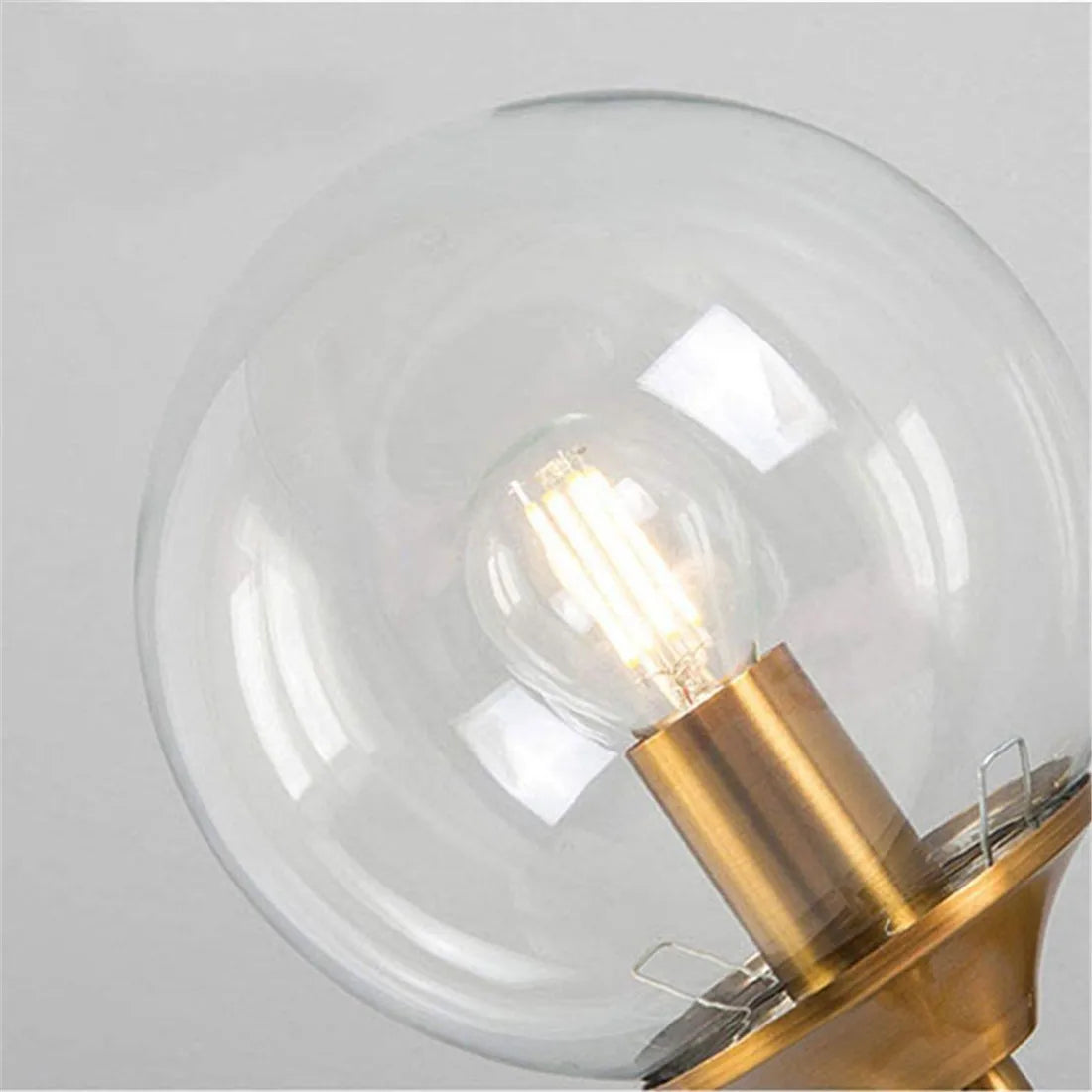 DecorBites™ Clear Glass Lamp Shade Round Light Cover Replacement - D13cm to D25cm
