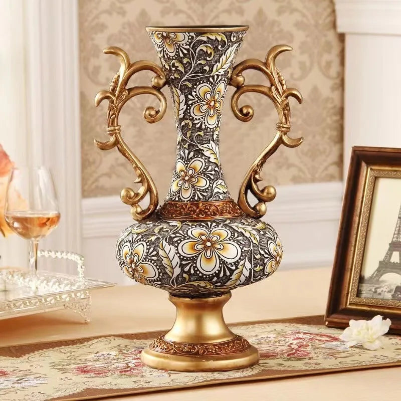 DecorBites™ Resin Vase Dried Flowers Arrangement for Living Room Decor