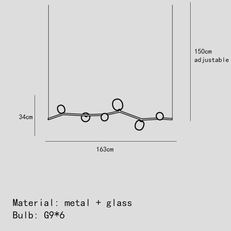 DecorBites™ Glass Branch Chandelier: LED Home Decor Lighting for Living Room & Dining Table