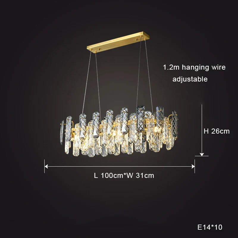 DecorBites™ Crystal Round Chandelier: Modern Dining Room Lighting Fixture, Nordic Style Decoration