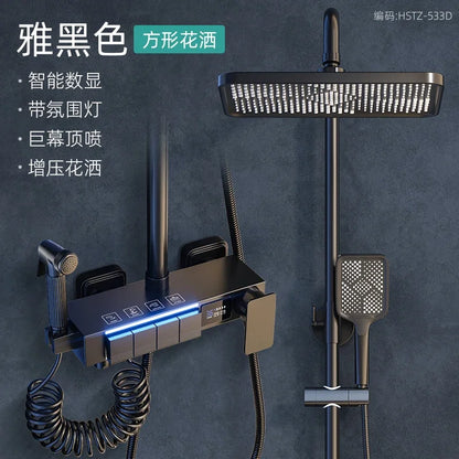 DecorBites™ Electric Sunflower Rainfall Showers System: Modern Hygienic Thermostat Set for Smart Bathrooms