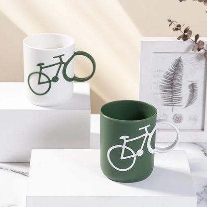 DecorBites™ Bike-Shaped Toothbrush Holder Cup Unbreakable Food-Safe Mouthwash Mug