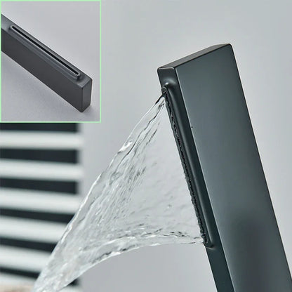 DecorBites™ Brass Waterfall Basin Faucet Hot/Cold Mixer Taps Single Handle Bathroom Sink