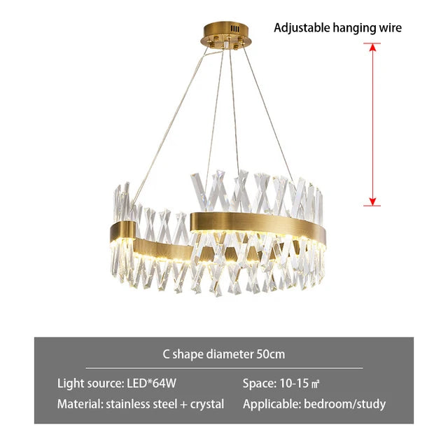 DecorBites™ Crystal Chandelier: Luxury LED Pendant Lighting for Hotel, Lobby, Living Room