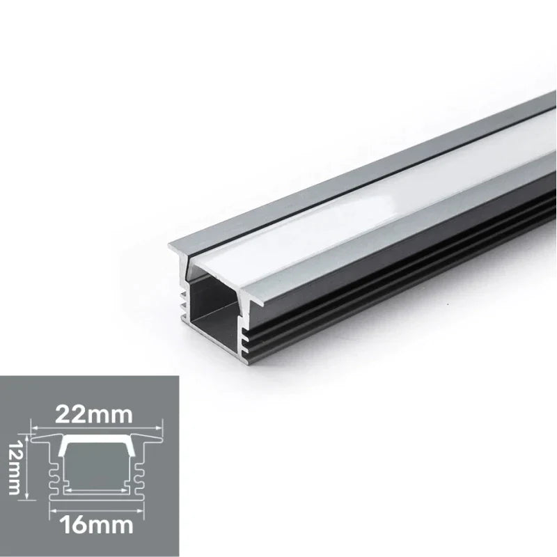 DecorBites™ LED Aluminum Profile Recessed U/YW-Shape Hidden Channel Milky Cover Bar Strip Light