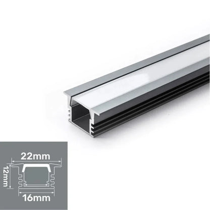DecorBites™ LED Aluminum Profile Recessed U/YW-Shape Hidden Channel Milky Cover Bar Strip Light