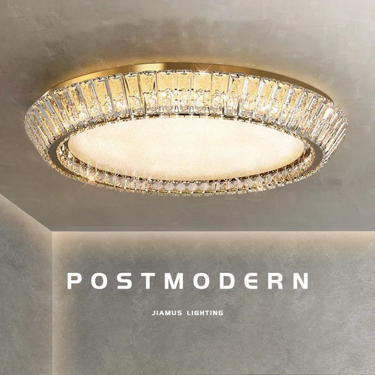 DecorBites™ Gold Crystal Glass LED Ceiling Light for Dining Living Room