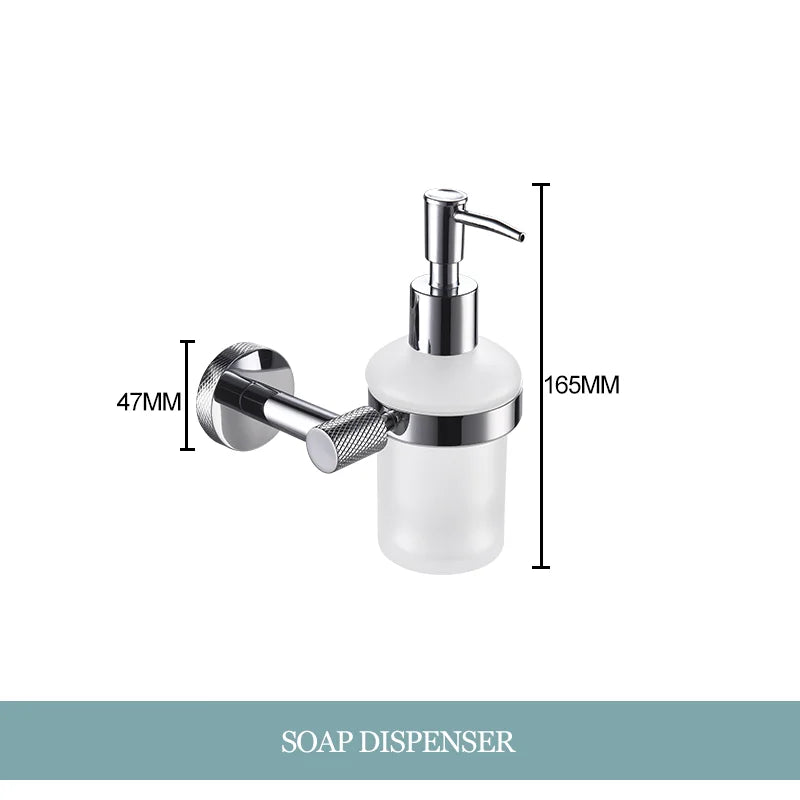 DecorBites™ Bathroom Essentials Set: Towel Bar, Toilet Paper Holder, Bathrobe Hook, Soap Dish, Toilet Brush