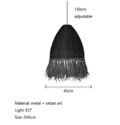 DecorBites™ Handmade Rattan Pendant Light for Living Room, Bedroom - Japanese Style