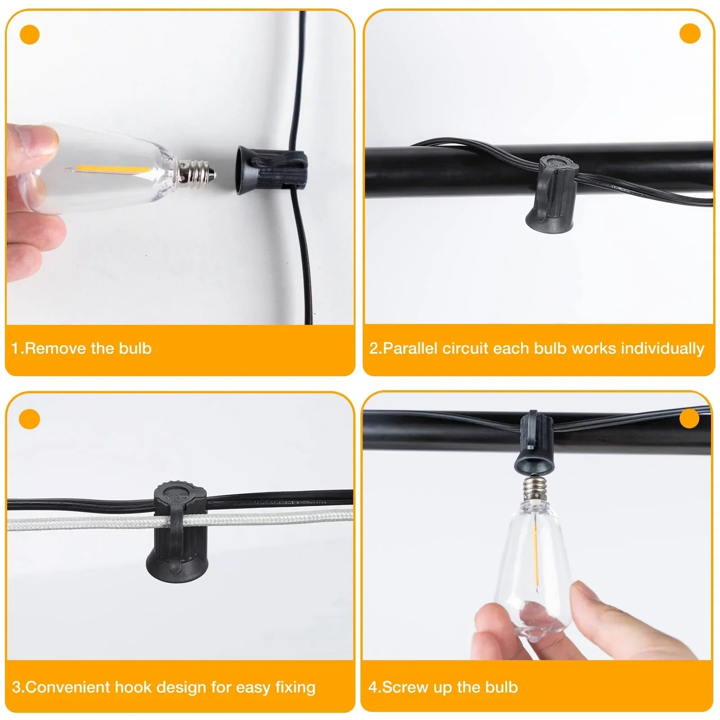 DecorBites™ LED String Lights Outdoor Fairy Backyard Patio Decor Waterproof IP44