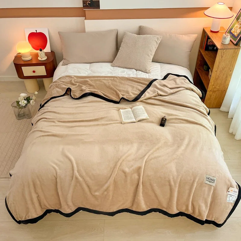 Decobites Milk Velvet Coral Fleece Blanket for Sofa & Bed - Warmth Throw