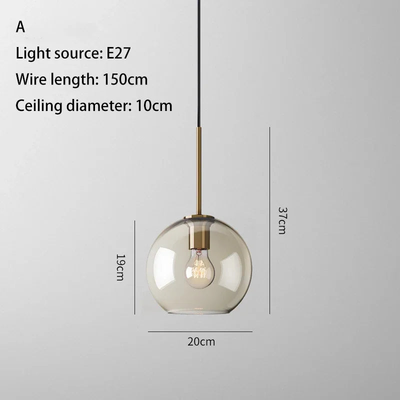 DecorBites™ Industrial Retro LED Glass Pendant Light Chandelier for Kitchen Restaurant