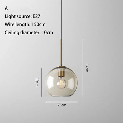 DecorBites™ Industrial Retro LED Glass Pendant Light Chandelier for Kitchen Restaurant