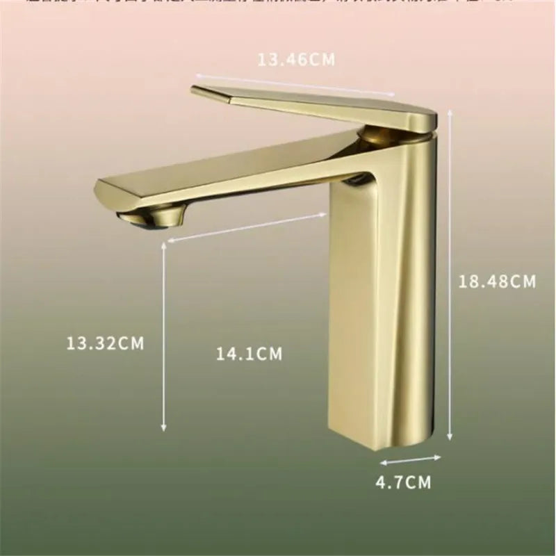 Grifo de baño gris oro Decorbites™ de una sola manija mezclador para fregadero montado en cubierta