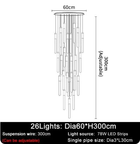 DecorBites™ LED Chandelier: Modern Staircase & Kitchen Pendant Light for Home Decoration