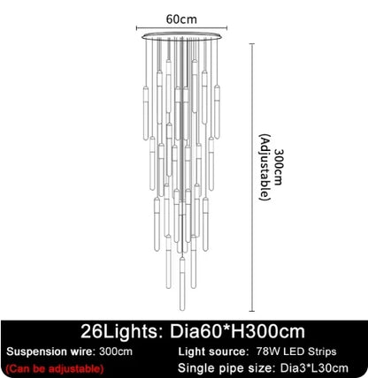 DecorBites™ LED Chandelier: Modern Staircase & Kitchen Pendant Light for Home Decoration