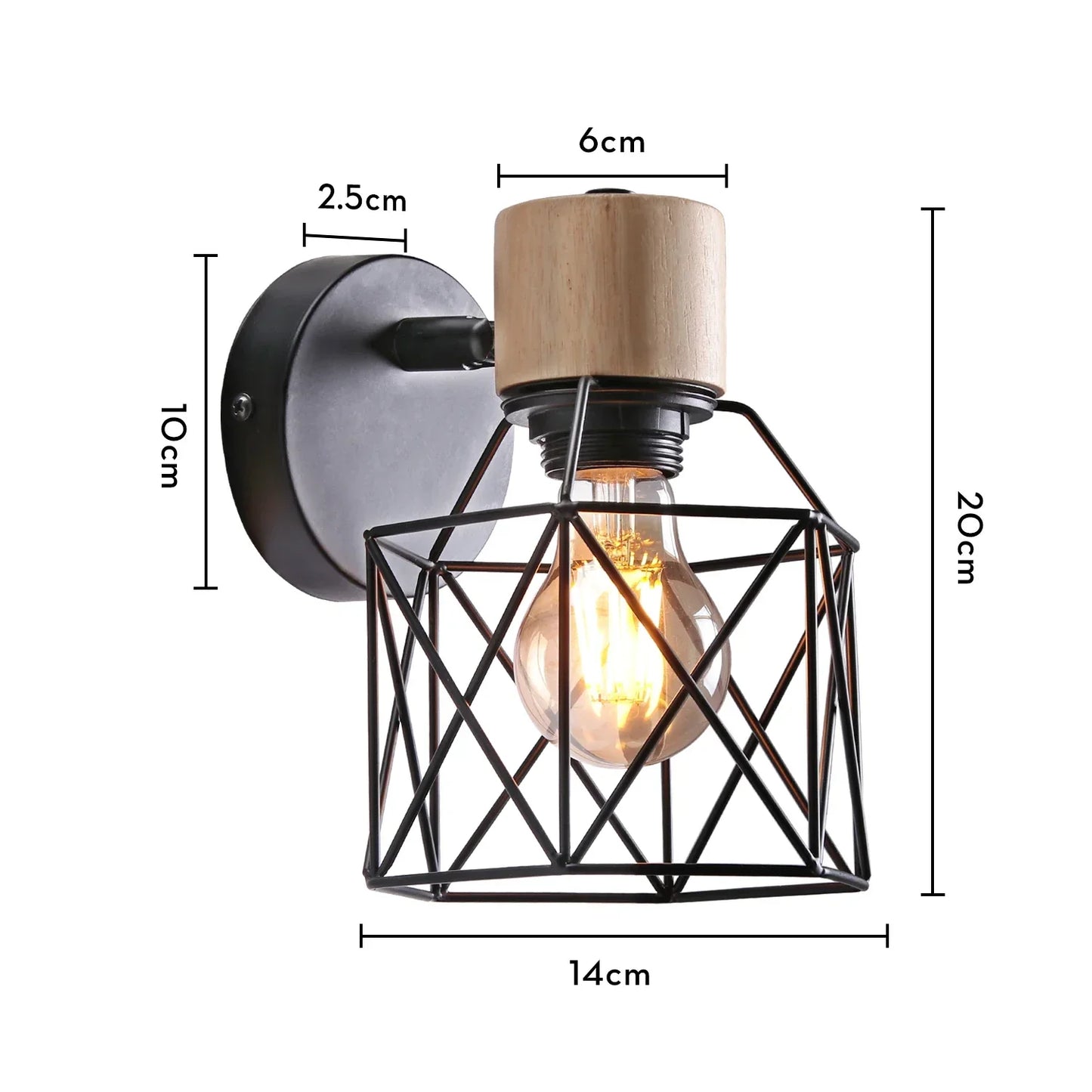 DecorBites™ LED Iron Cage Wall Light for Home Bedroom Kitchen Decor