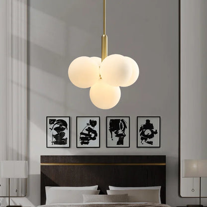 DecorBites™ Glass Balls Chandelier: Modern Gold Pendant Lighting for Living Room & Dining Area