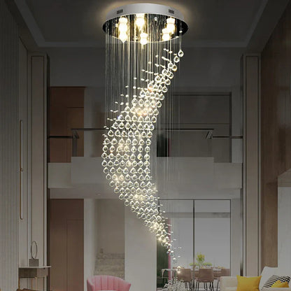 Lámpara de araña espiral con bola de cristal DecorBites™: Lámpara colgante LED de lujo